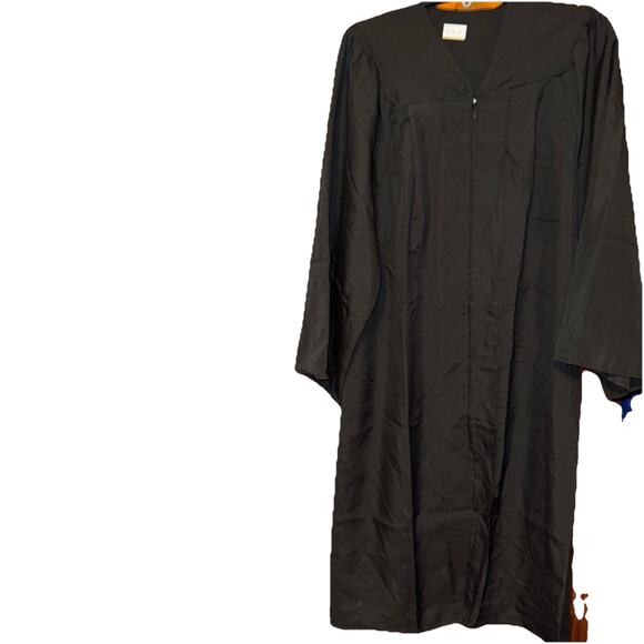 Black Graduation Gown Mortar Board Size 54 Adult Perfect For Halloween Costume - Picture 1 of 6